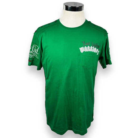 Blac Label Turf War Warriors T-Shirt Mens Large Dare To Lose Studs Green - Picture 1 of 12